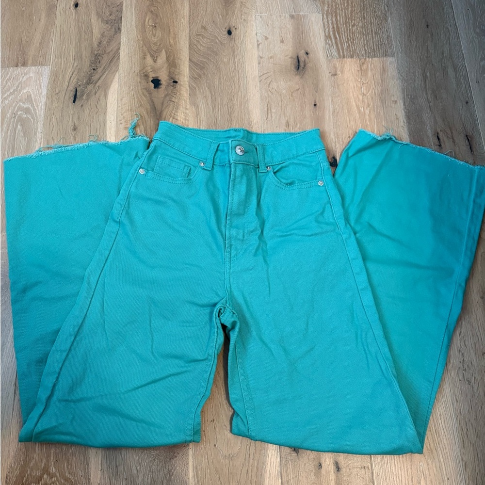 H&M Teal Wide Leg Pants